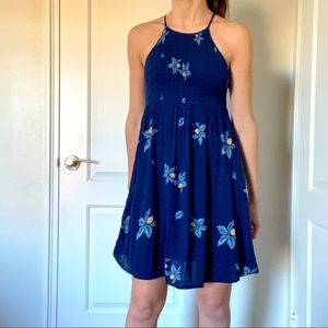 Blue floral summer dress
